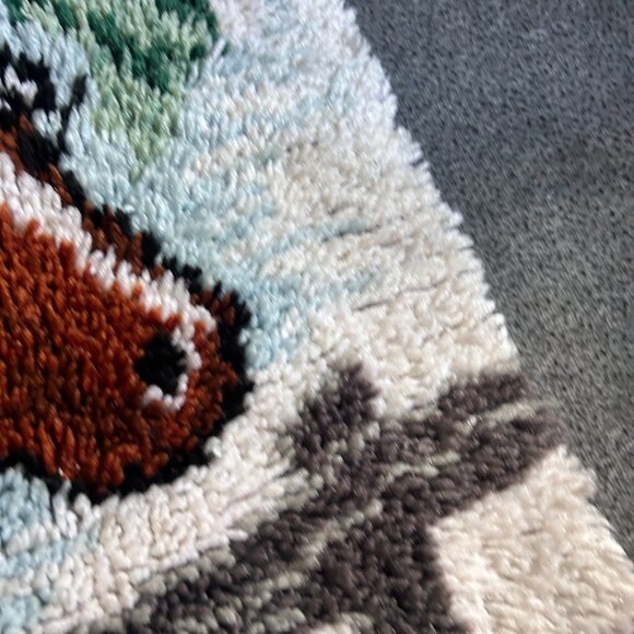 Latch Hook Rug Tapestry Horse Wall Hanging Vintage Hand Made Mid Century Modern - Picture 14 of 16